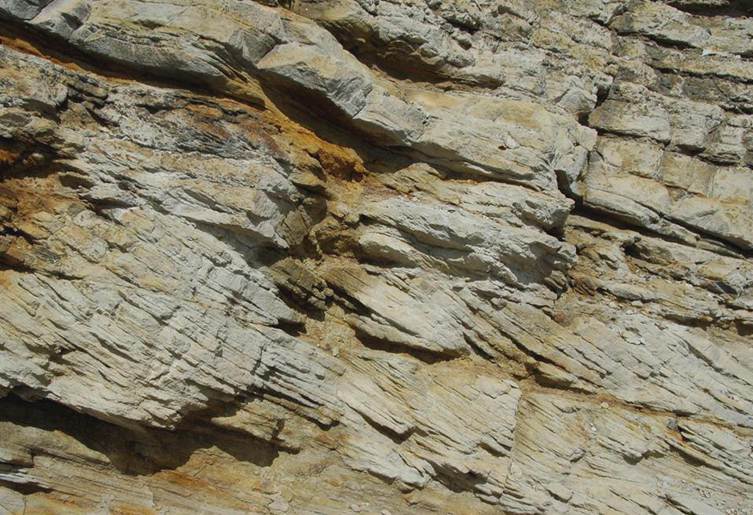 Cross bedding in tilted quartzose sandstones of the Dakota Group